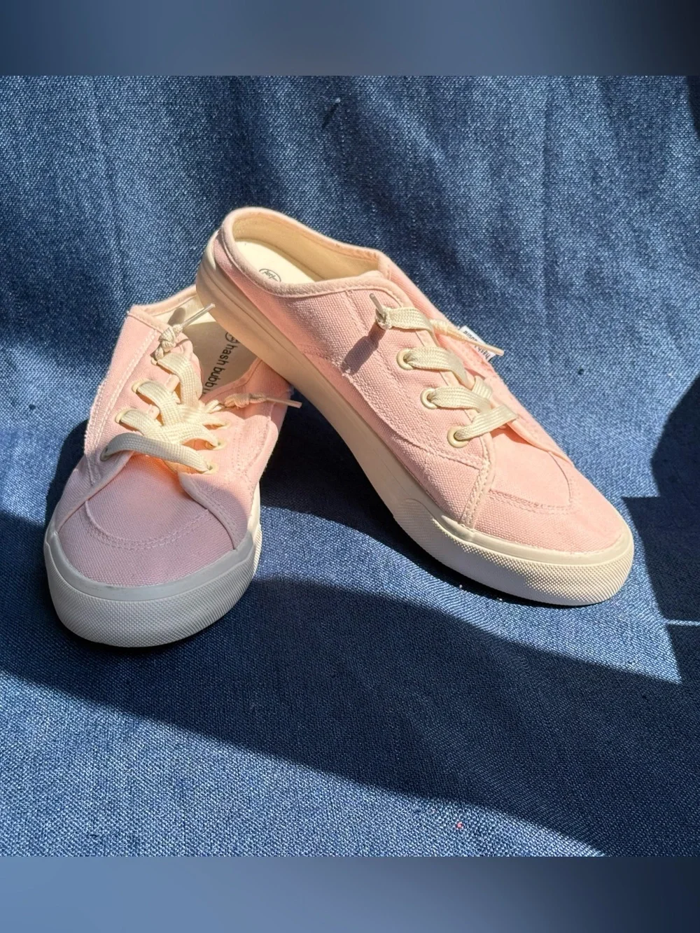 Hash Bubbie Pink Canvas Backless Mule Sneakers Women's Size 8.5 NWOB